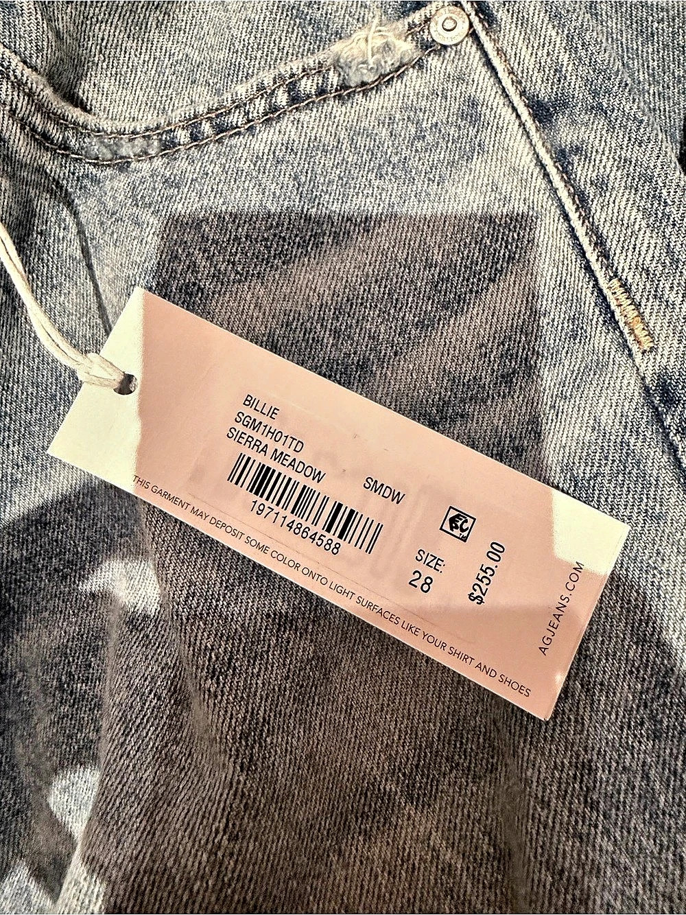 AG Jeans Billie Sierra Meadow Relaxed Straight Relaxed Straight Jeans in Blue Wa - Picture 3 of 4